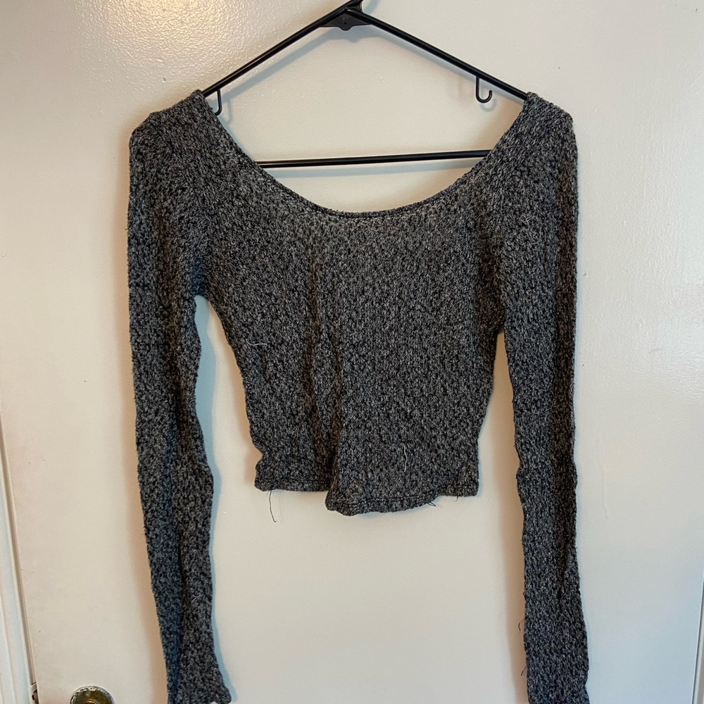Black crop top sweater